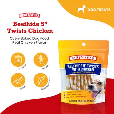 Beefhide Twist Chicken Jerky Dog Treats, 36-oz bag