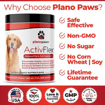 ActivFlex Advanced Hip & Joint Natural Peanut Butter Flavor Soft Chews Dog Supplement, 120 count