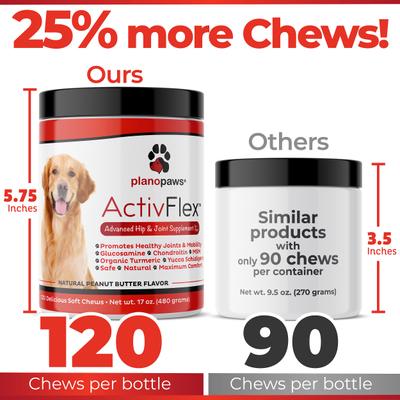 ActivFlex Advanced Hip & Joint Natural Peanut Butter Flavor Soft Chews Dog Supplement, 120 count