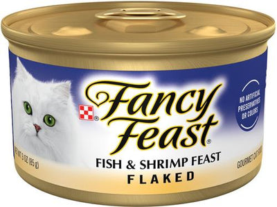 Flaked Fish & Shrimp Feast Canned Cat Food, 3-oz, case of 24