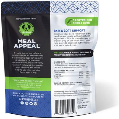 Meal Appeal Beef Skin & Coat Support Dehydrated Dog & Cat Treats, 4-oz bag