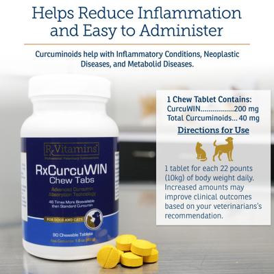 RxCurcuWIN Chewable Tablet Immune Supplement for Cats & Dogs, 90 count