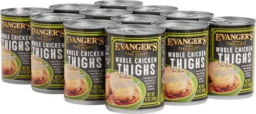 Grain-Free Hand Packed Whole Chicken Thighs Canned Dog Food, 12-oz, case of 12