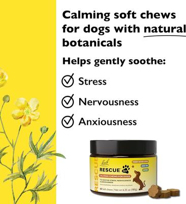 Pet Calming Chew Supplement for Dogs, 60 count