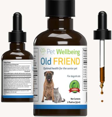 Old FRIEND Bacon Flavored Liquid Supplement for Senior Cats & Dogs, 2-oz bottle