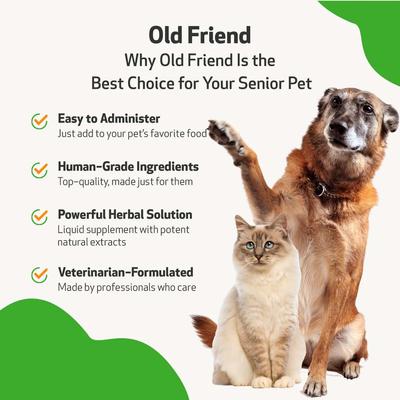 Old FRIEND Bacon Flavored Liquid Supplement for Senior Cats & Dogs, 2-oz bottle