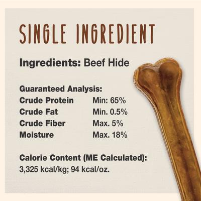 Premium Pressed Beef Hide Beef Flavor Dog Bone, 8-in, 6 count