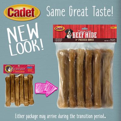 Premium Pressed Beef Hide Beef Flavor Dog Bone, 8-in, 6 count