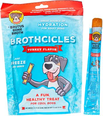 Brothcicles Turkey Bone Broth Flavor with Superfoods for Hydration Dog & Cat Wet Food Topper, 2-oz pouch, case of 6