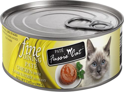 Fine Dining Pate Chicken with Lamb Entrée Wet Cat Food, 2.82-oz can, case of 24