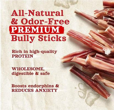 Palitos de carne de res Bully Sticks de 6 pulgadas, premios para perros, 8 oz