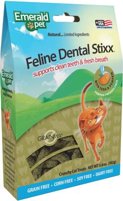 Feline Dental Stixx with Tuna & Pumpkin Grain-Free Dental Cat Treats, 3.6-oz bag