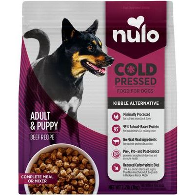 Nulo, Cold Pressed Adult & Puppy, alimento prensado en frío alto en proteína para perros, varios sabores, 998 g / 1.81 kg