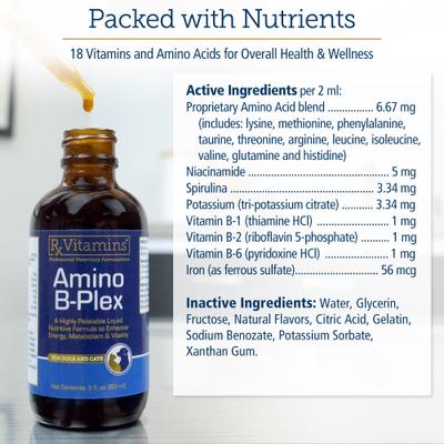 Amino B-Plex Liquid Nutritional Supplement for Cats & Dogs, 2-fl oz bottle