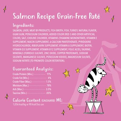 Grain-Free Pate Salmon Recipe Canned Cat Food, 3-oz can, case of 24