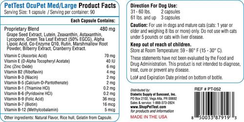 OcuPet Eye Support Natural B-12 Medium to Large Breed Supplement for Dogs & Cats, 90 count