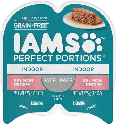 Perfect Portions Indoor Salmon Recipe Grain-Free Pate Wet Cat Food, 2.6-oz, case of 24 twin-packs