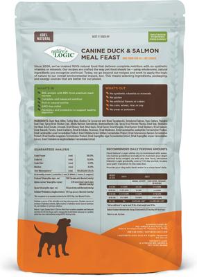 100% Natural Canine Duck & Salmon Meal Feast All Life Stages Dry Dog Food, 4.4-lb bag