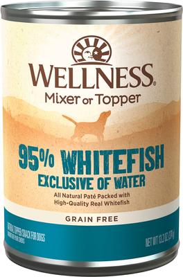 95% Whitefish Natural Grain-Free Wet Dog Food Topper, 13.2-oz can, case of 12