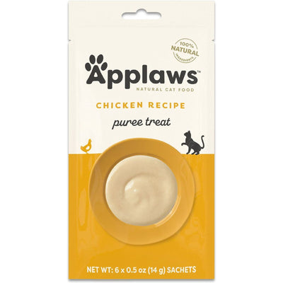 Treats para Lamer, Pollo Puree Lickable. 14 g, caja de 6. - Applaws