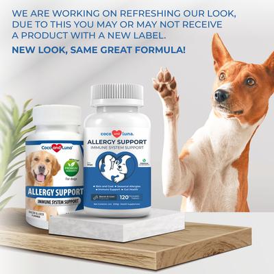 Coco and Luna Allergy Relief Immune System Health Bacon & Liver Flavor Chewable Tablets Dog Supplement, 120 count