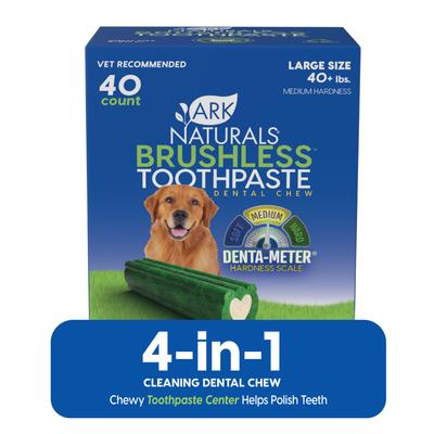 Brushless Toothpaste Large Dental Dog Treats, 54-oz box, 40 count
