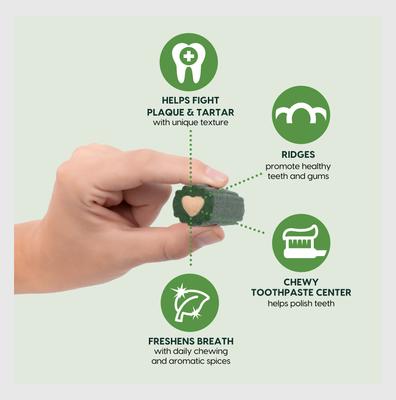 Brushless Toothpaste Large Dental Dog Treats, 54-oz box, 40 count