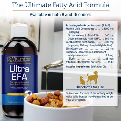 Ultra EFA Liquid Skin & Coat Supplement for Cats & Dogs, 8-fl oz bottle