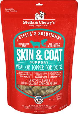 Stella's Solutions Skin & Coat Support Freeze-Dried Raw Grass-Fed Lamb & Wild-Caught Salmon Dinner Morsels Dog Food, 13-oz bag