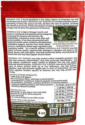 Moringa Leaf Powder Antioxidant Vitamin & Mineral Support Dog & Cat Supplement, 4-oz jar