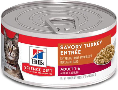 Adult Savory Turkey Entree Wet Cat Food, 5.5-oz can, case of 24