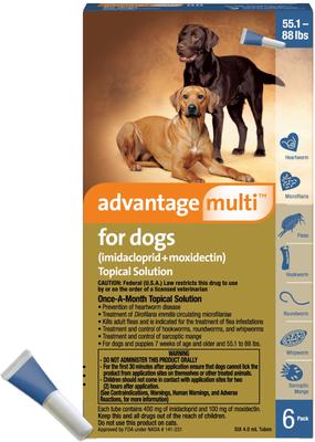 Topical Solution for Dogs, 55.1-88 lbs, (Blue Box), 6 Doses (6-mos. supply)