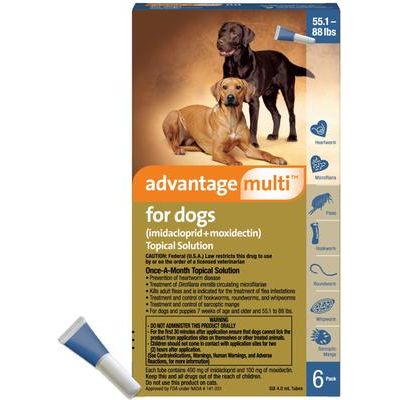 Solución tópica para perros de 24 a 40 kg (caja azul), 6 dosis (suministro para 6 meses)