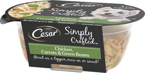 Simply Crafted Chicken, Carrots & Green Beans Limited-Ingredient Wet Dog Food Topper, 1.3-oz, case of 10