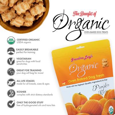Organic Pumpkin Oven Baked Dog Treats, 14-oz bag