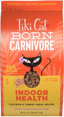 Born Carnivore Indoor Health Chicken & Turkey Meal Dry Cat Food, 3-lb bag