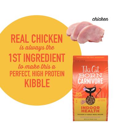 Born Carnivore Indoor Health Chicken & Turkey Meal Dry Cat Food, 3-lb bag