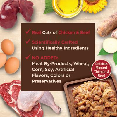 CORE Tiny Tasters Chicken & Beef Grain-Free Minced Wet Cat Food, 1.75-oz pouch, case of 12