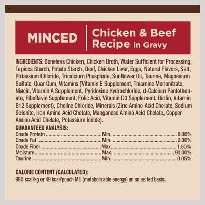 CORE Tiny Tasters Chicken & Beef Grain-Free Minced Wet Cat Food, 1.75-oz pouch, case of 12