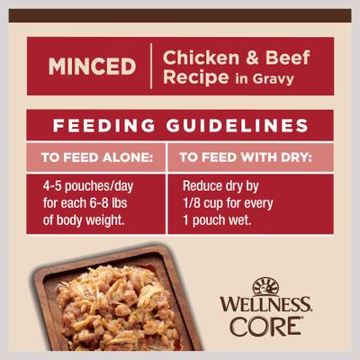 CORE Tiny Tasters Chicken & Beef Grain-Free Minced Wet Cat Food, 1.75-oz pouch, case of 12