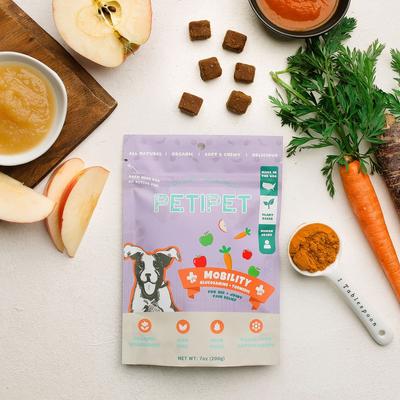 Mobility Bites with Glucosamine + Turmeric Apple & Carrot Flavored Soft Chew Hip & Joint Supplement for Dogs, 7-oz bag