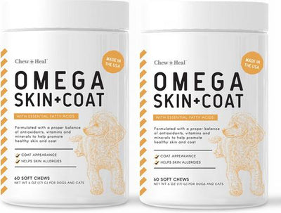 Suplemento Omega Skin + Coat para perros, paquete de 2, 120 unidades