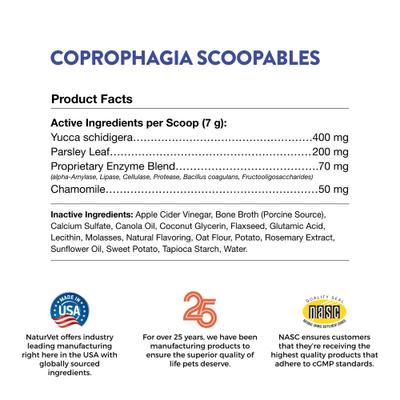 NaturVet, Stool Eating Deterrent Scoopable Tiny Bites, apoyo digestivo contra la coprofagia de perros, 312 g