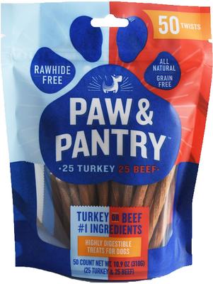 Turkey & Beef Twists Grain-Free Dog Treats, 50 count