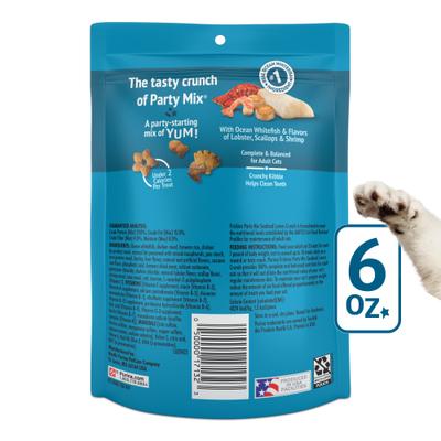 Party Mix Seafood Lovers Crunch Flavor Crunchy Cat Treats, 6-oz bag