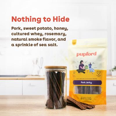 Pork High-Protein Jerky Dog Treats, 10-oz bag