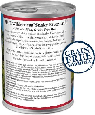 Wilderness Snake River Grill Trout, Venison & Rabbit Formula Grain-Free Canned Dog Food, 12.5-oz, case of 12