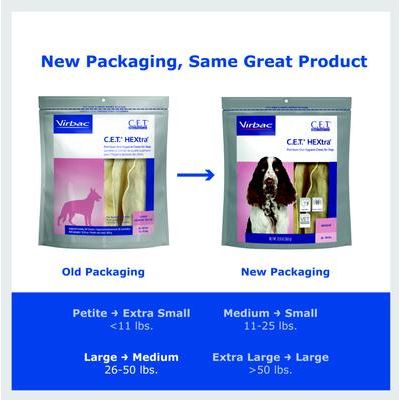 Paquete: Virbac C.E.T. HEXtra para perros grandes + VeggieDent Fr3sh masticables dentales para perros grandes