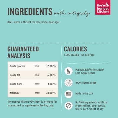 Bundle: The Honest Kitchen Meal Booster 99% Beef + Meal Booster 99% Chicken Wet Dog Food Topper