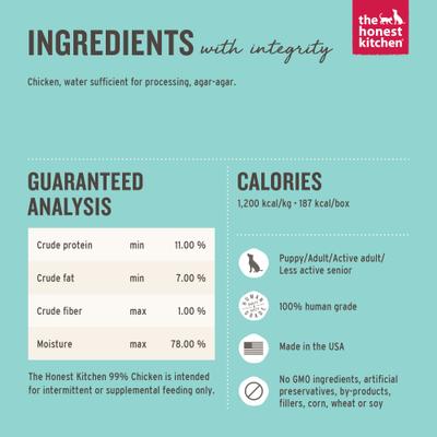 Bundle: The Honest Kitchen Meal Booster 99% Beef + Meal Booster 99% Chicken Wet Dog Food Topper